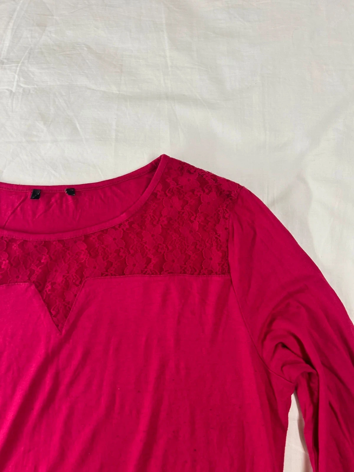 Pull rose à dentelle vintage en viscose – photo 6
